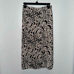 Nasty Gal collection animal leopard print midi length skirt size 4